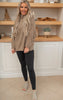 Taupe Mock Neck Cable Knit Sweater