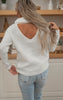 Ivory Back Cutout Ribbed Turtleneck Sweater