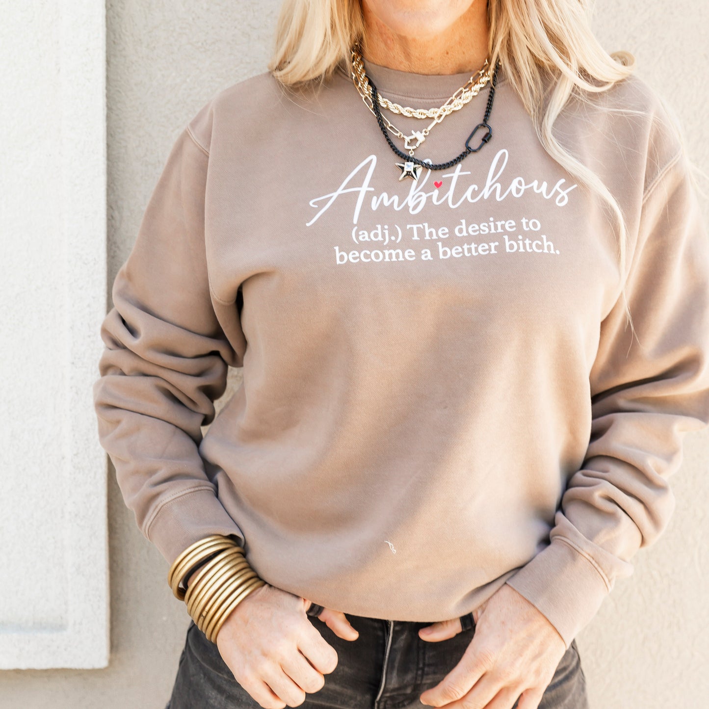 Ambitchous Pigment Dyed Graphic Sweatshirt Snarky