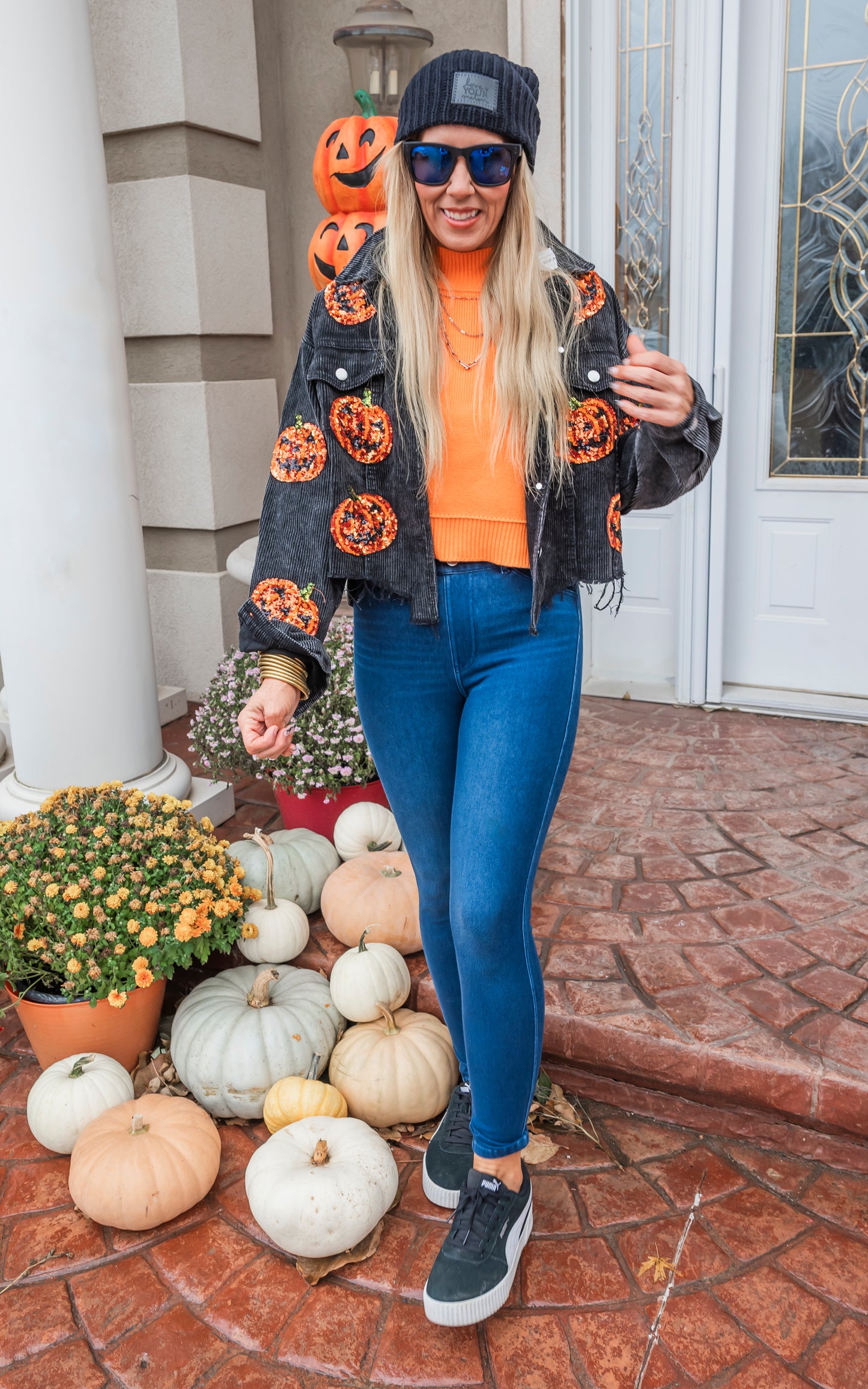 Get Spooky with Pumpkins Corduroy Jacket