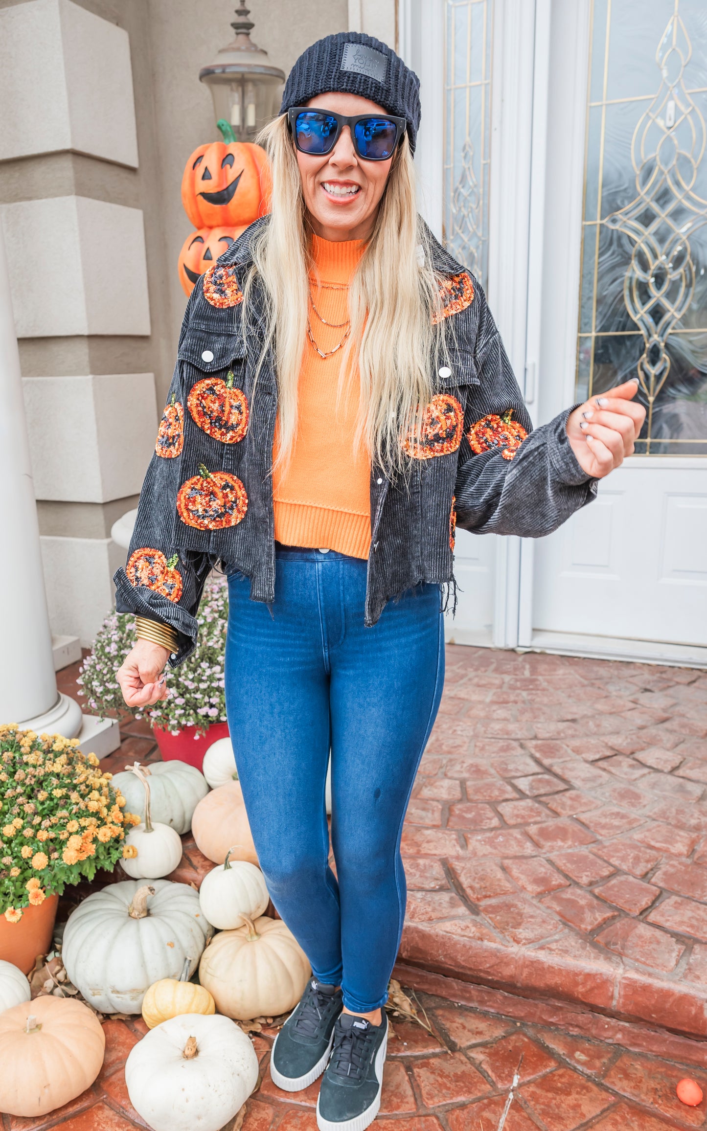 Get Spooky with Pumpkins Corduroy Jacket