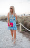 Blue White Tube Top Tropical Print Mini Dress - Final Sale*