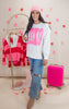 XOXO Sequins & Bows Oversized Sweatshirt - Final Sale