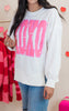 XOXO Sequins & Bows Oversized Sweatshirt - Final Sale