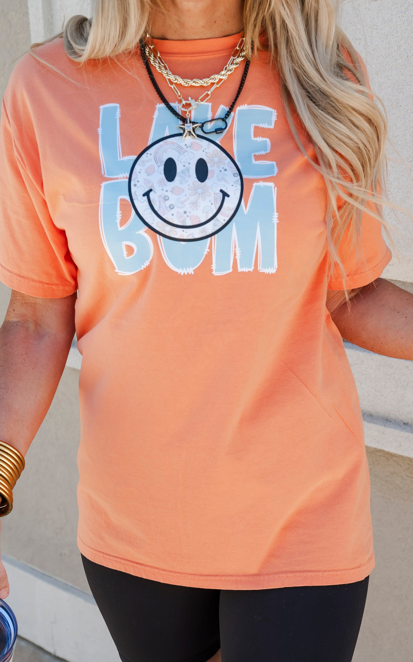 Melon Smiley Lake Bum Garment Dyed Graphic T-shirt