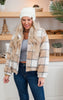 Taupe Plaid Boxy Jacket