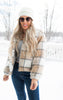 Taupe Plaid Boxy Jacket