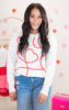 Hearts Thread Embroidery Long Sleeve Sweater - Final Sale