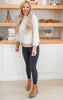 Cream Side Zipper Turtleneck Sweater