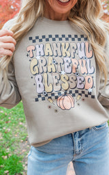 Thankful Grateful Blessed Crewneck Sweatshirt