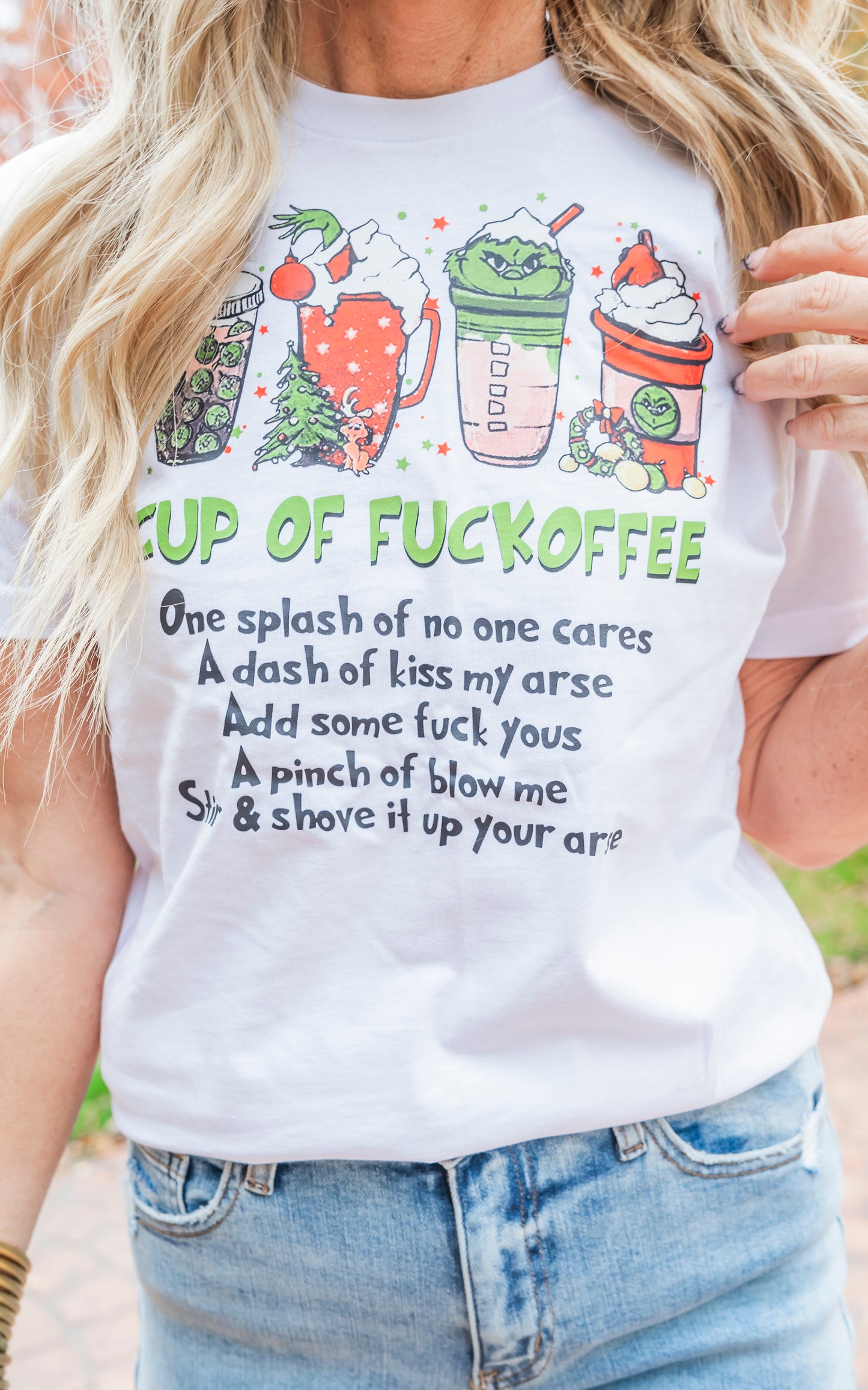 Cup of Grinch Cheer Graphic T-shirt*