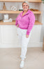 The Ava Lilac 1/2 Zip Mock Neck Sweatshirt by Salty Wave