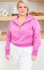 The Ava Lilac 1/2 Zip Mock Neck Sweatshirt by Salty Wave