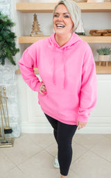 Hot Pink All Day Fleece Side Slit Hoodie by Salty Wave 