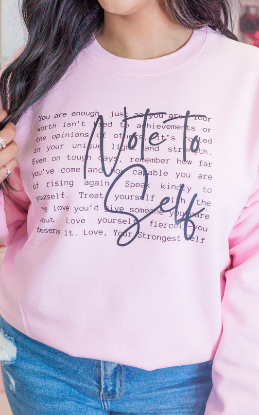 Note to Self Graphic Crewneck Sweatshirt