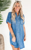 Short Sleeve Denim Shirt Dress