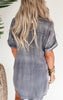 Short Sleeve Denim Shirt Dress