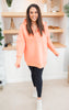 Coral Never Take Off Button Front Tunic Hoodie with Pockets by Salty Wave