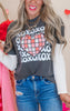 XOXO Checkered Garment Dyed Graphic T-shirt