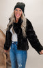 Black Faux Fur Cropped Jacket