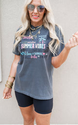 Summer Vibes Garment Dyed Graphic T-shirt