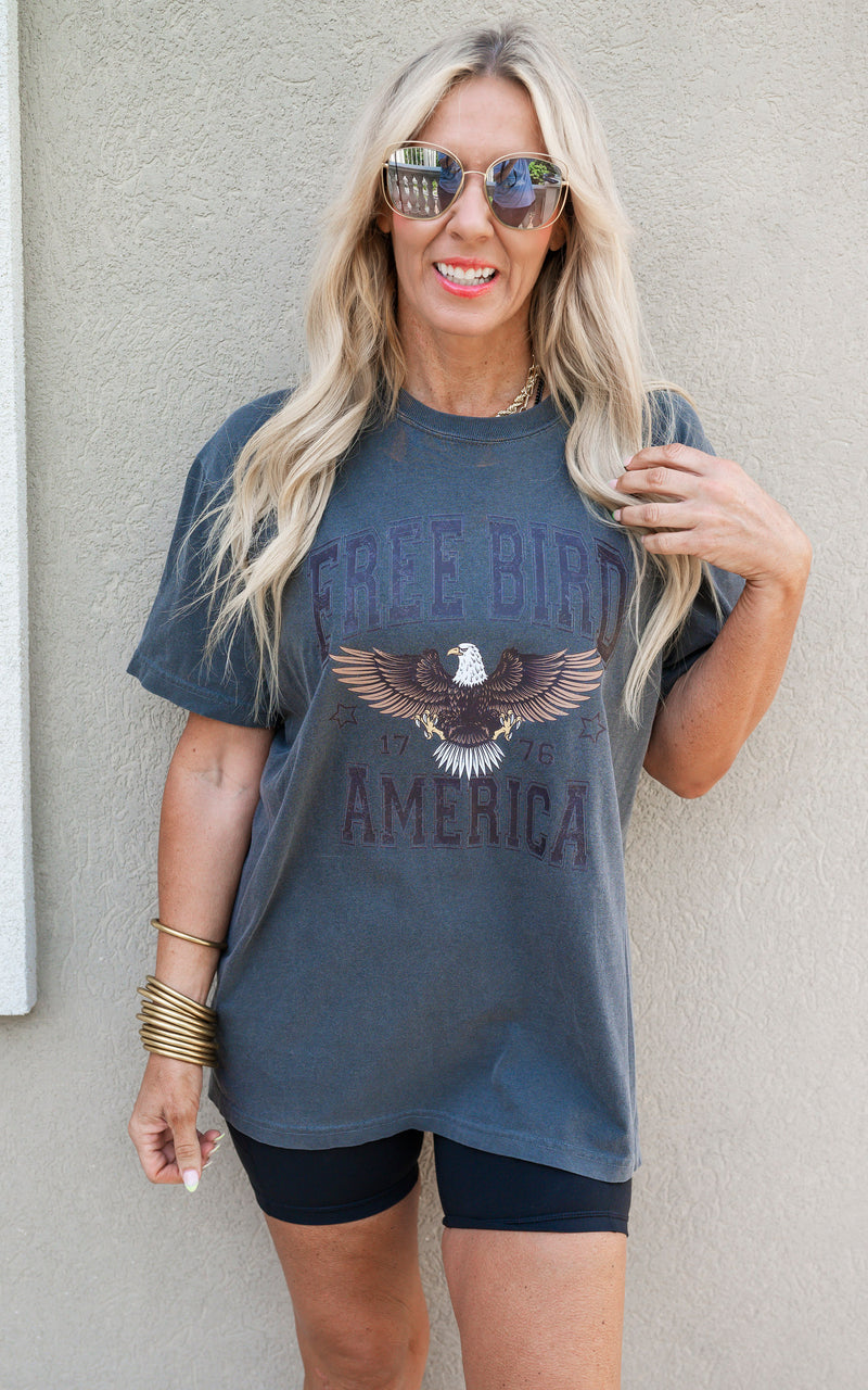 Free Bird Garment Dyed Graphic T-shirt