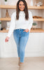 Ivory Back Cutout Ribbed Turtleneck Sweater - Final Sale