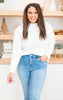 Ivory Back Cutout Ribbed Turtleneck Sweater - Final Sale