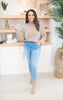 Taupe Mock Neck Cable Knit Sweater - Final Sale