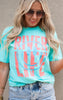 Smile River Life Dyed Graphic T-shirt