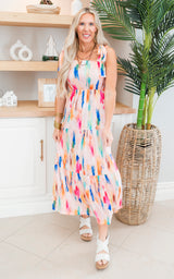 Painted in Tropical Colors Maxi Dress