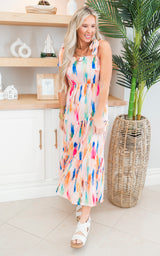 Painted in Tropical Colors Maxi Dress