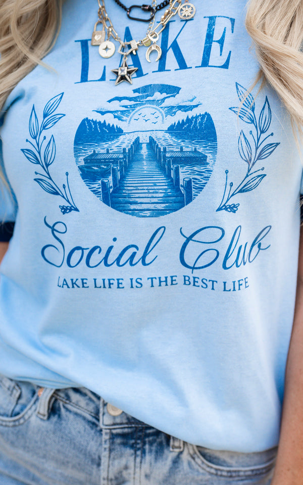 Lake Social Club Ringer Graphic T-shirt