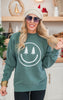 Smiley Face Trees Pigment Dyed Graphic Sweatshirt