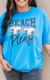Beach Please Garment Dyed Graphic T-shirt