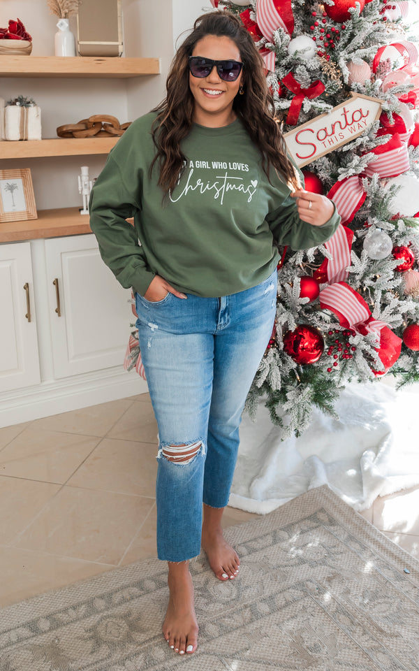 Just a Girl that Loves Christmas Crewneck Sweatshirt