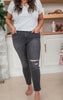 Black Mid Rise Ankle Skinny Jeans - Mica