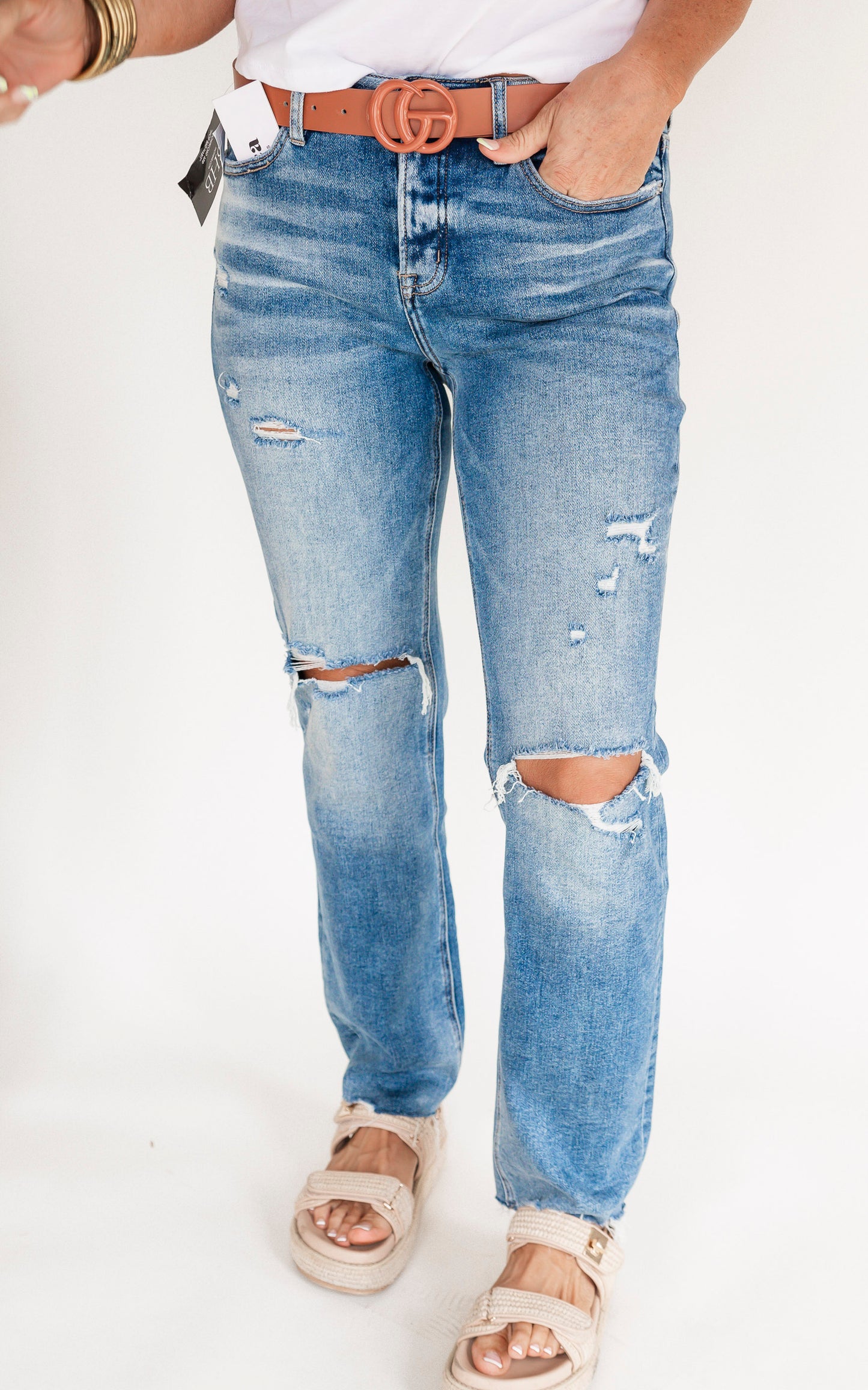 The Miranda High Rise Straight Leg Denim Jean