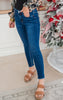 Mid-Rise Raw Hem Crop Skinny Jean