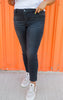 Mica | The Aniston Super Soft Mid-Rise Black Skinny Denim Jeans**