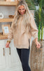 Taupe All Day Fleece Side Slit Hoodie by Salty Wave