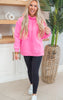 Hot Pink All Day Fleece Side Slit Hoodie by Salty Wave