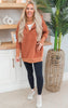 Cognac Never Take Off Button Front Tunic Hoodie with Pockets by Salty Wave 