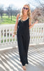 Black Sleeveless V-Neck Jumpsuit