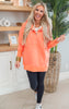 Coral Never Take Off Button Front Tunic Hoodie with Pockets by Salty Wave