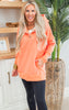 Coral Never Take Off Button Front Tunic Hoodie with Pockets by Salty Wave