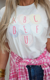 ABCDEF..U Hearts Graphic T-shirt