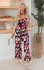 Spring Floral Black Jumpsuit