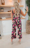 Spring Floral Black Jumpsuit