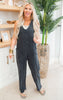 MONO B. Black Mineral-Washed Lounge Jumpsuit - Final Sale